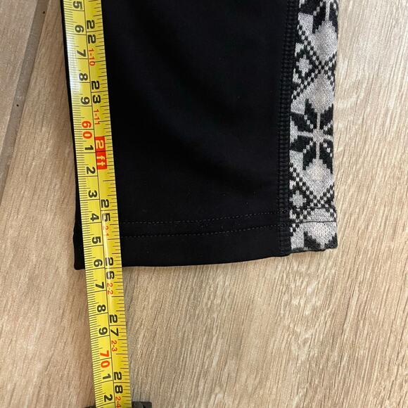 T by Talbots Fair Isle Half Zip Top & Leggings Set Women’s Small Black White - Picture 12 of 16